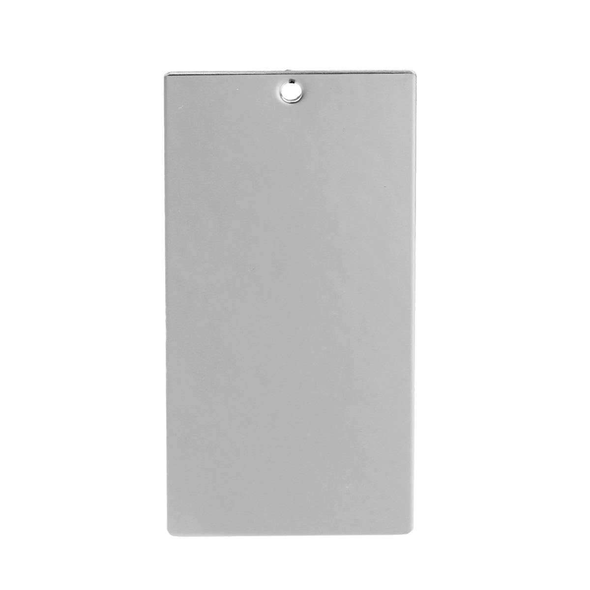 Picture of Stainless Steel Blank Stamping Tags Pendants Rectangle Silver Tone One-sided Polishing 70mm x 35mm, 5 PCs