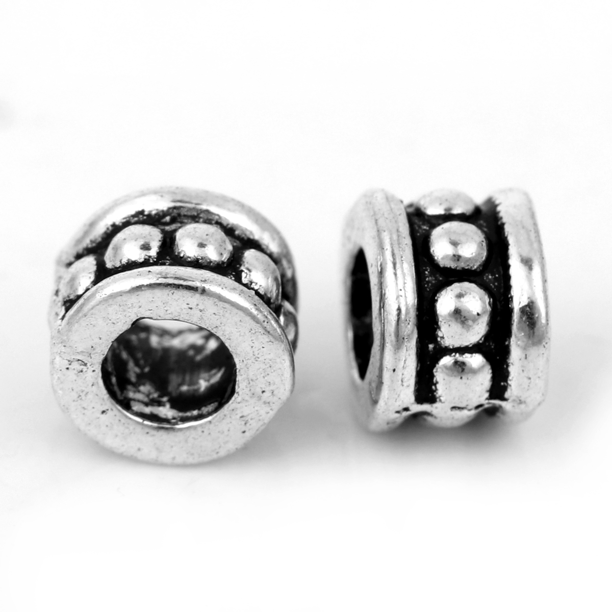 Picture of Zinc Based Alloy Spacer Beads Cylinder Antique Silver About 6mm x 4mm, 100 PCs
