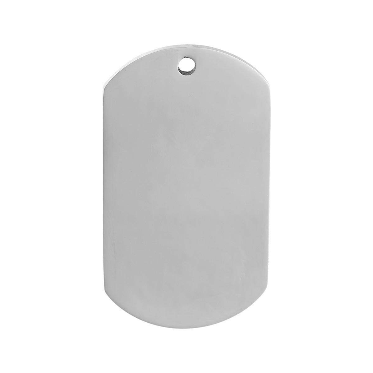 Picture of 304 Stainless Steel Blank Stamping Tags Pendants Rectangle Silver Tone One-sided Polishing 50mm x 27.5mm, 1 Piece