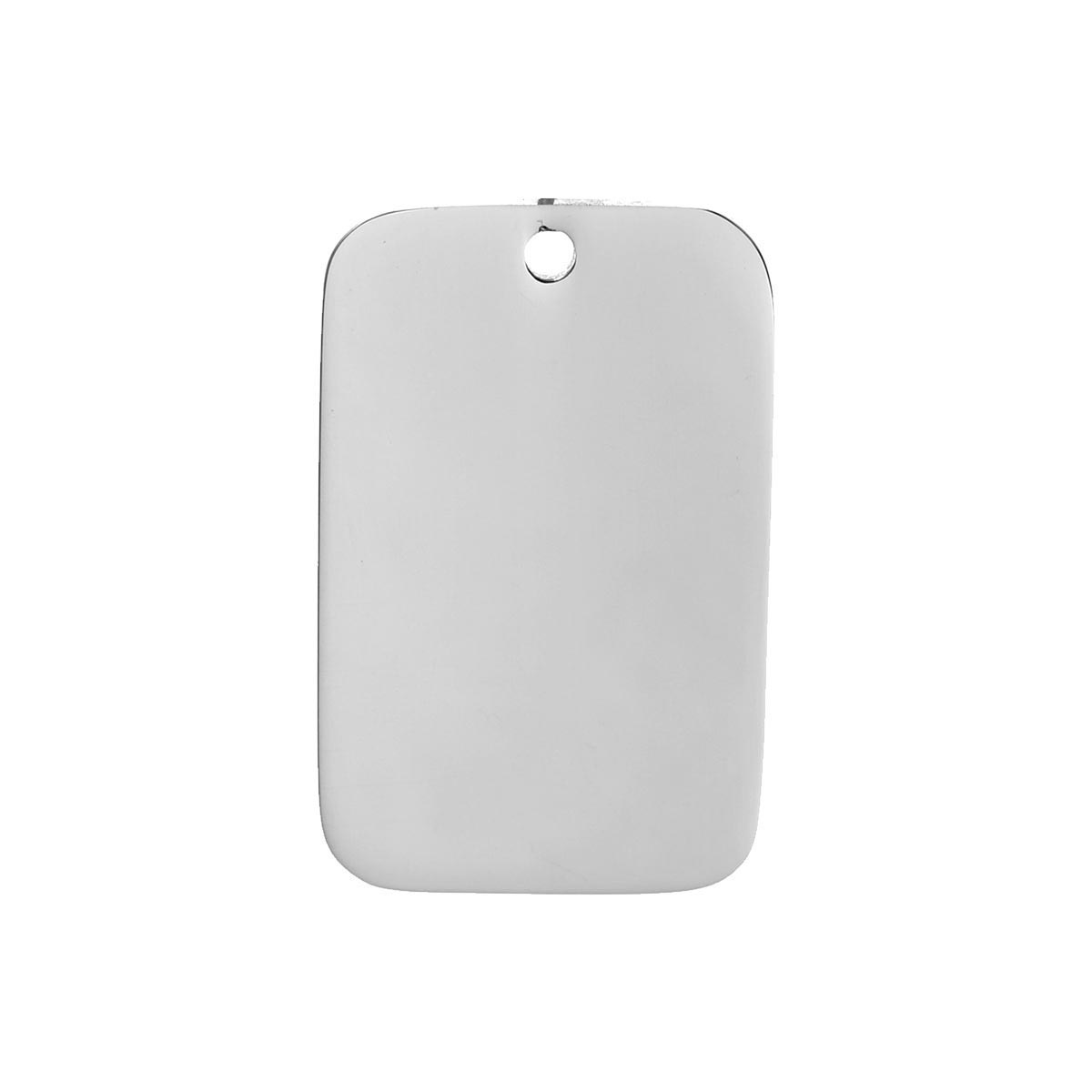 Picture of 304 Stainless Steel Blank Stamping Tags Pendants Rectangle Silver Tone One-sided Polishing 31mm x 20mm, 1 Piece
