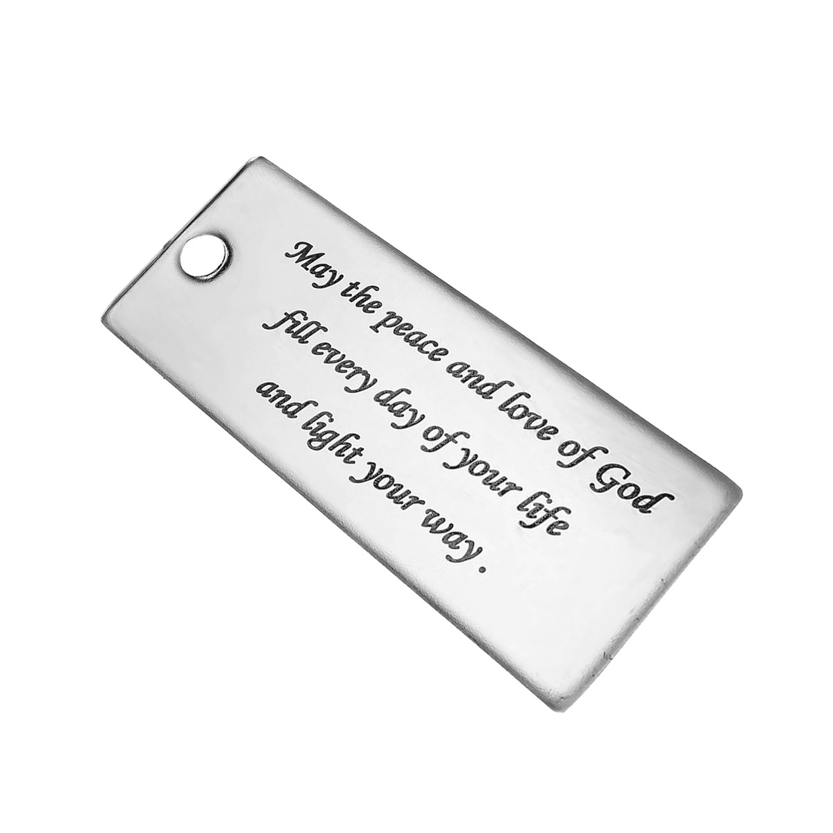 Picture of 304 Stainless Steel Pendants Rectangle Silver Tone Blank Stamping Tags One Side 31mm x 20mm, 1 Piece