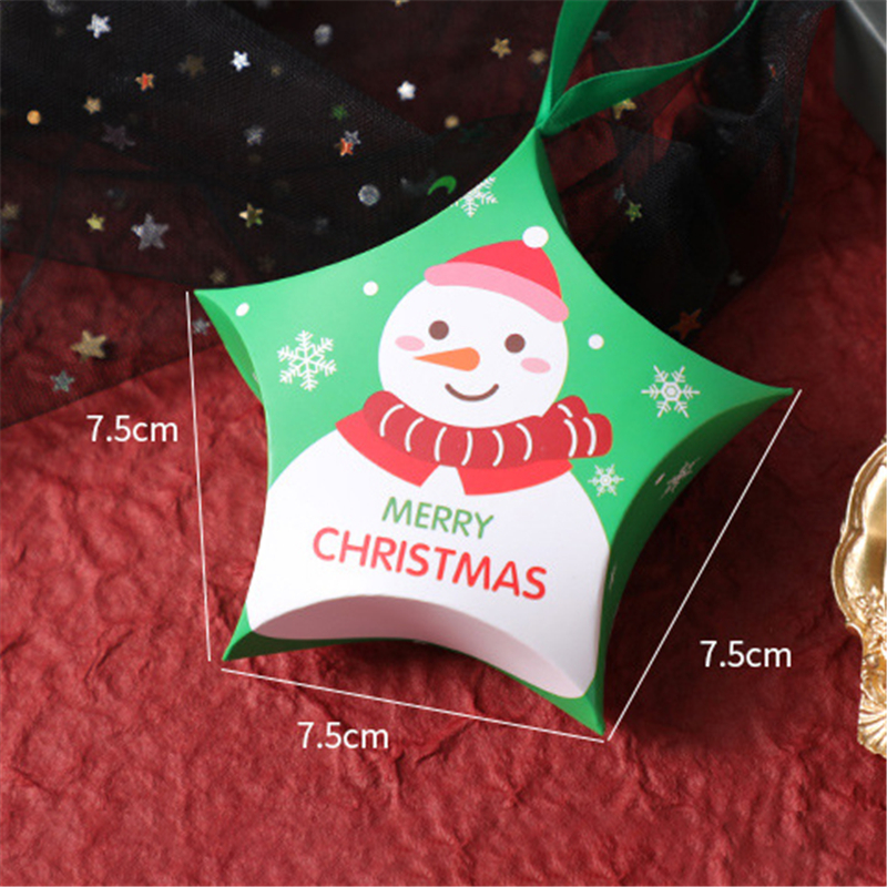 紙 キャンディーボックス 赤 星 クリスマス?サンタクロース 12cm x 12cm、 1 個 の画像