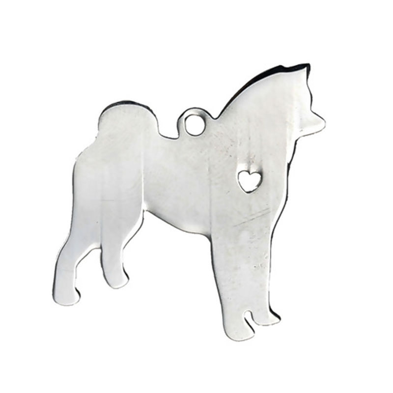Picture of 1 Piece 304 Stainless Steel Pet Silhouette Blank Stamping Tags Pendants Jack Russell Terrier Animal Heart Silver Tone Double-sided Polishing 31mm x 29mm