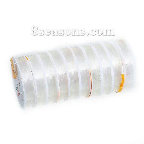 Picture of Nylon Elastic Stretch Jewelry Thread Cord Transparent 1mm, 10 Rolls (Approx 10 M/Roll)