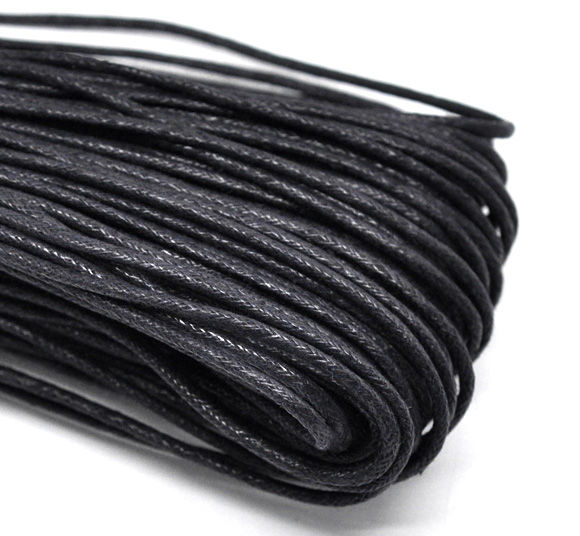 Picture of Cotton Wholesale Black Waxed Cotton Necklace Cord 2mm, sold per packet of 80M