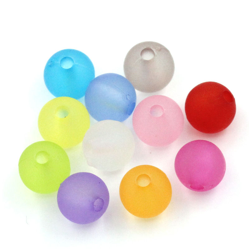 Picture of Acrylic Bubblegum Beads Ball At Random Frosted About 6mm Dia, Hole: Approx 1mm, 1000 PCs