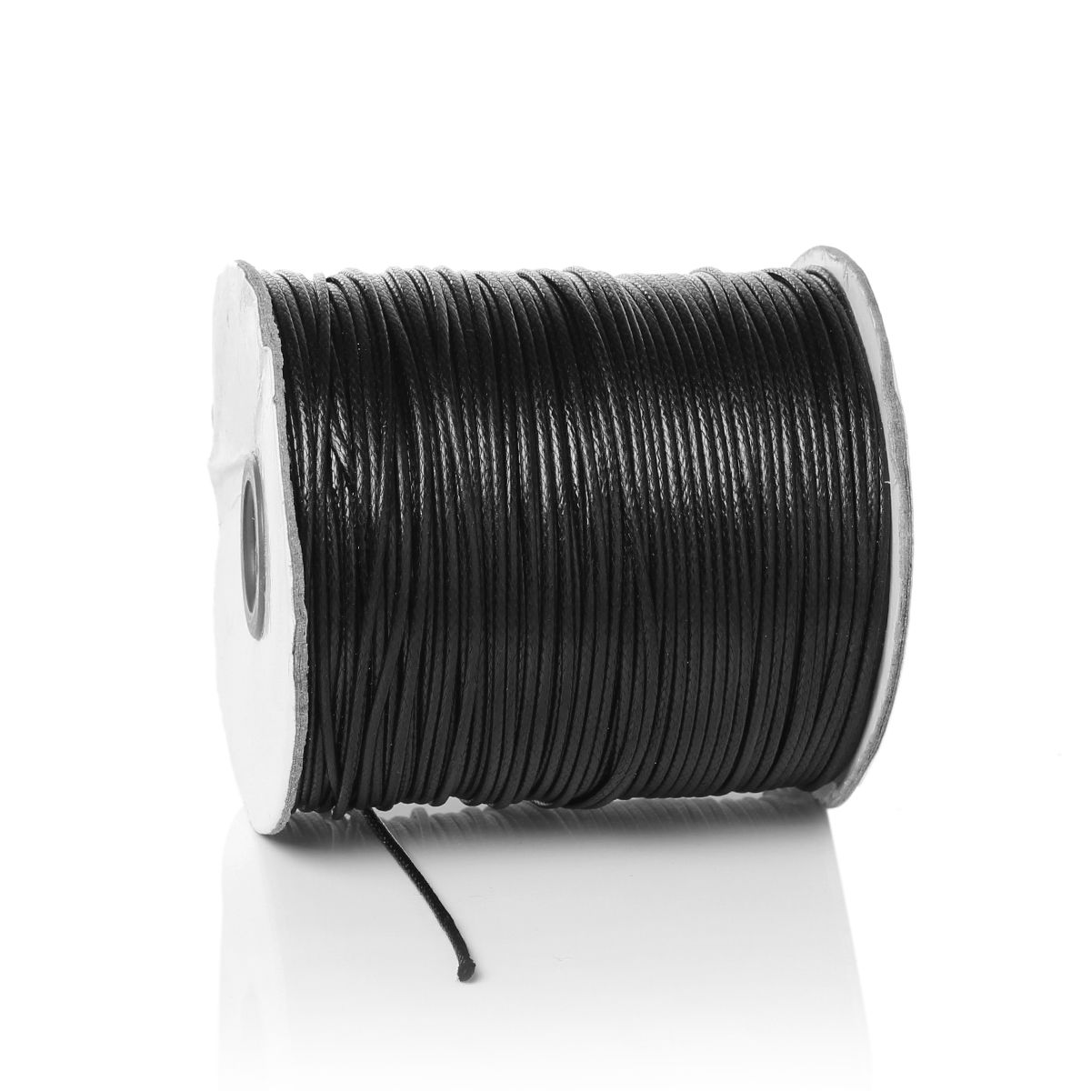 Picture of Cotton Wax Rope Jewelry Cord Black 1.5mm Dia, 1 Roll(Approx 160M)