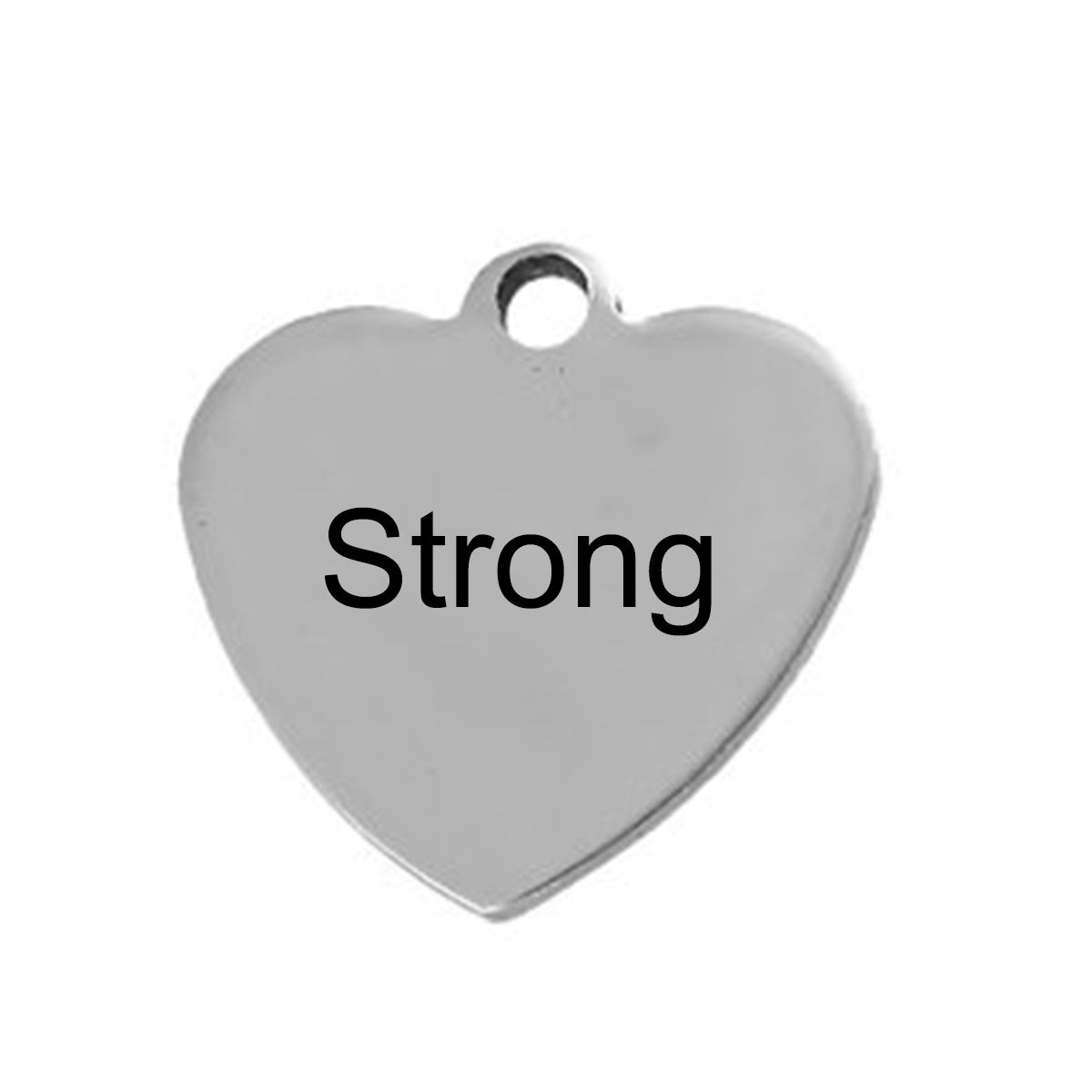Picture of 419 Stainless Steel Blank Stamping Tags Pendants Heart Silver Tone One-sided Polishing 20mm x 20mm, 5 PCs