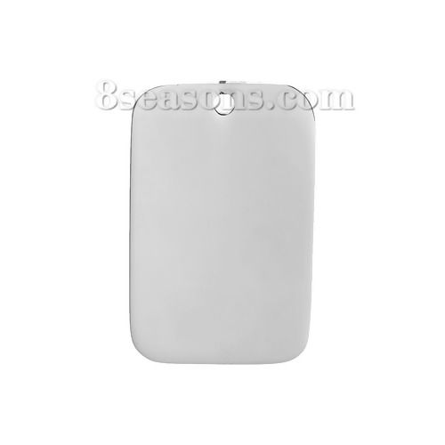 Picture of 304 Stainless Steel Blank Stamping Tags Pendants Rectangle Silver Tone One-sided Polishing 31mm x 20mm, 1 Piece