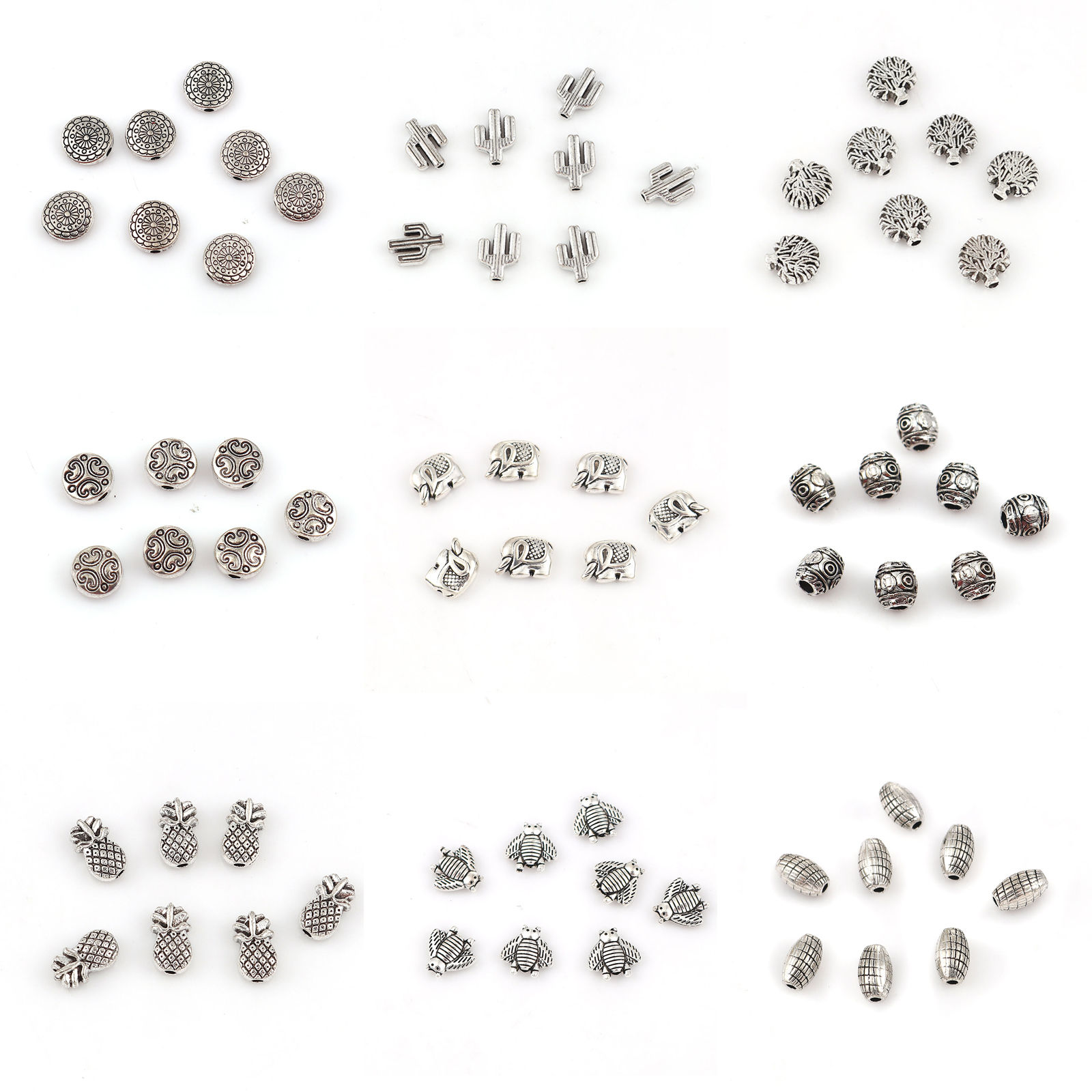 Image de Perles en Alliage de Zinc Hibou Argent Vieilli (Approprié à Strass ss4) 11mm x 11mm, Trou env. 1.8mm, 20 Pcs