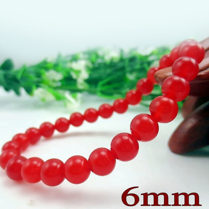 Image de Bracelets Raffinés Bracelets Délicats Bracelet de Perles en Cornaline ( Naturel ) Rouge Rond Elastique 21.5cm Long, 1 Pièce