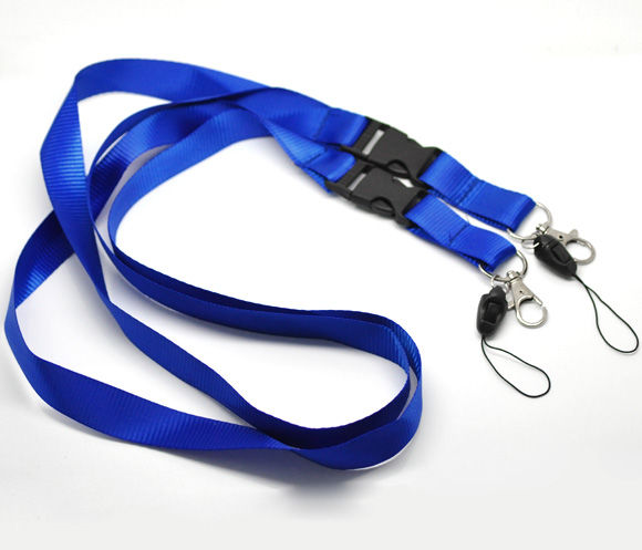 Picture of Polyester ID Holder Neck Strap Lanyard Blue 57cm(22 4/8") long, 5 PCs