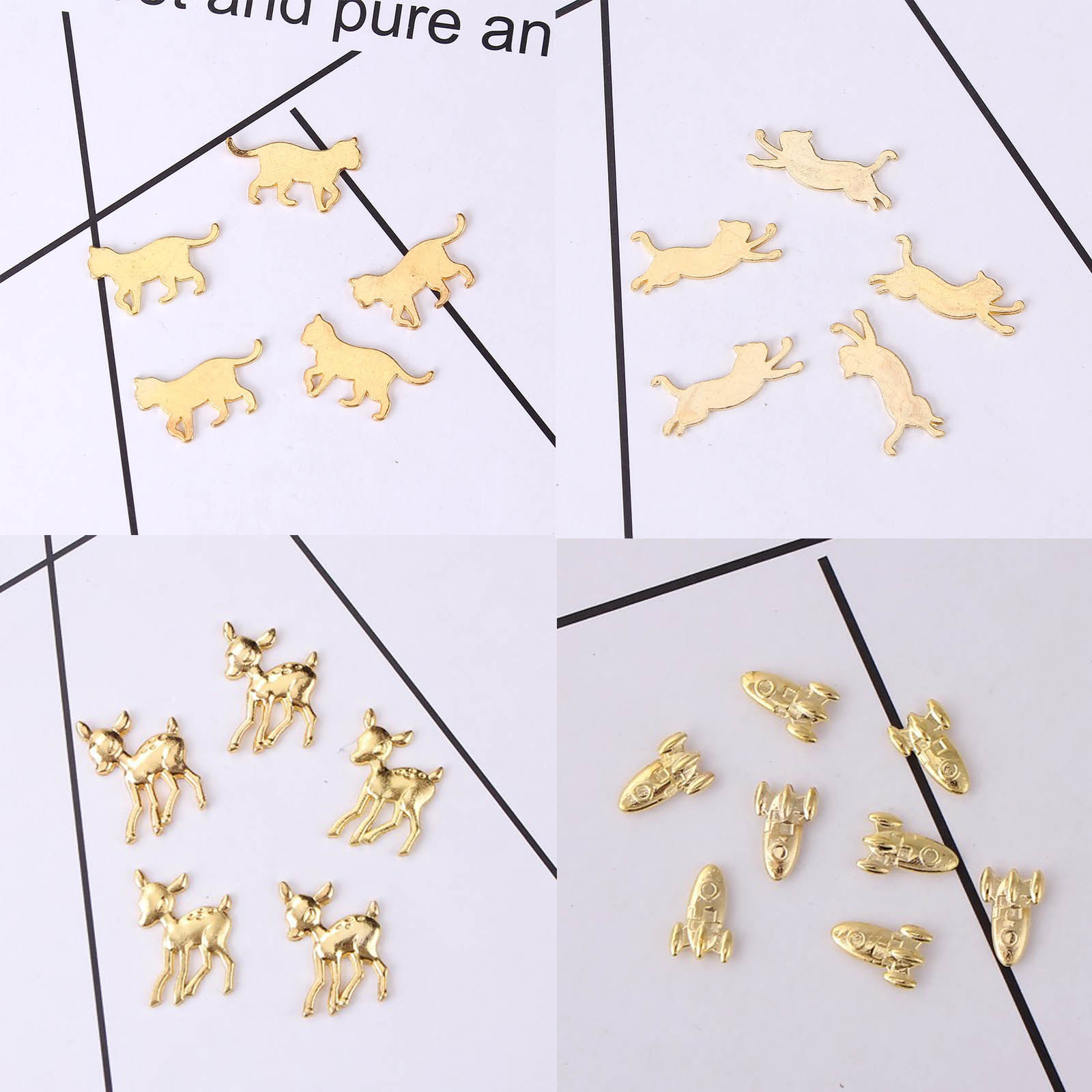 Picture of Zinc Based Alloy Resin Jewelry Tools Star Gold Plated 13mm( 4/8") x 6mm( 2/8"), 10 PCs