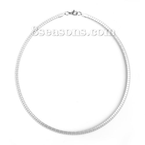 Bild von Edelstahl Kragen Halsring Halskette rund