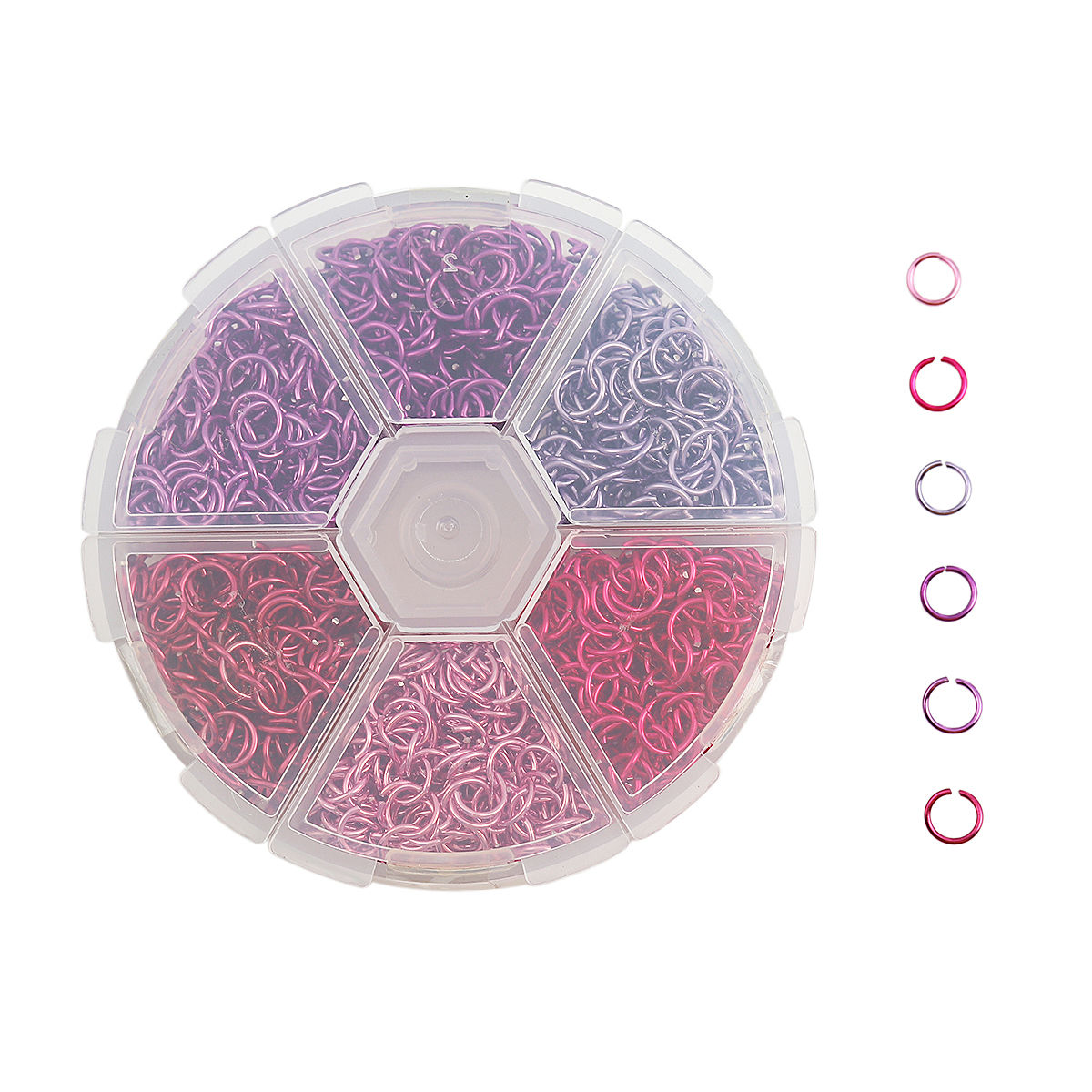 Picture of 0.8mm Aluminum Opened Jump Rings Findings Mixed 6mm Dia, 1 Box (Approx 1080 PCs)
