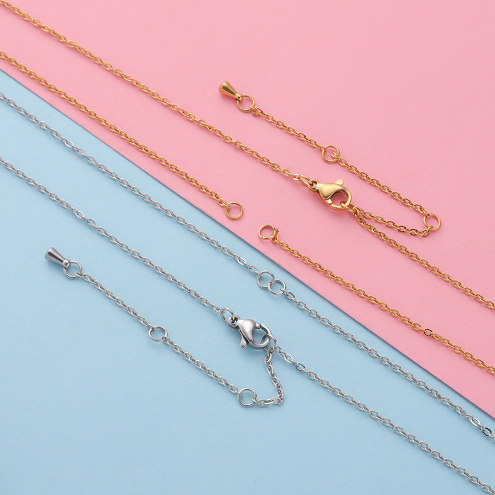 Immagine di Acciaio Inossidabile Estensione Catene Tono Argento Goccia 6cm Lunghezza, Lunghezza catena utile: 5cm, 10 Pz