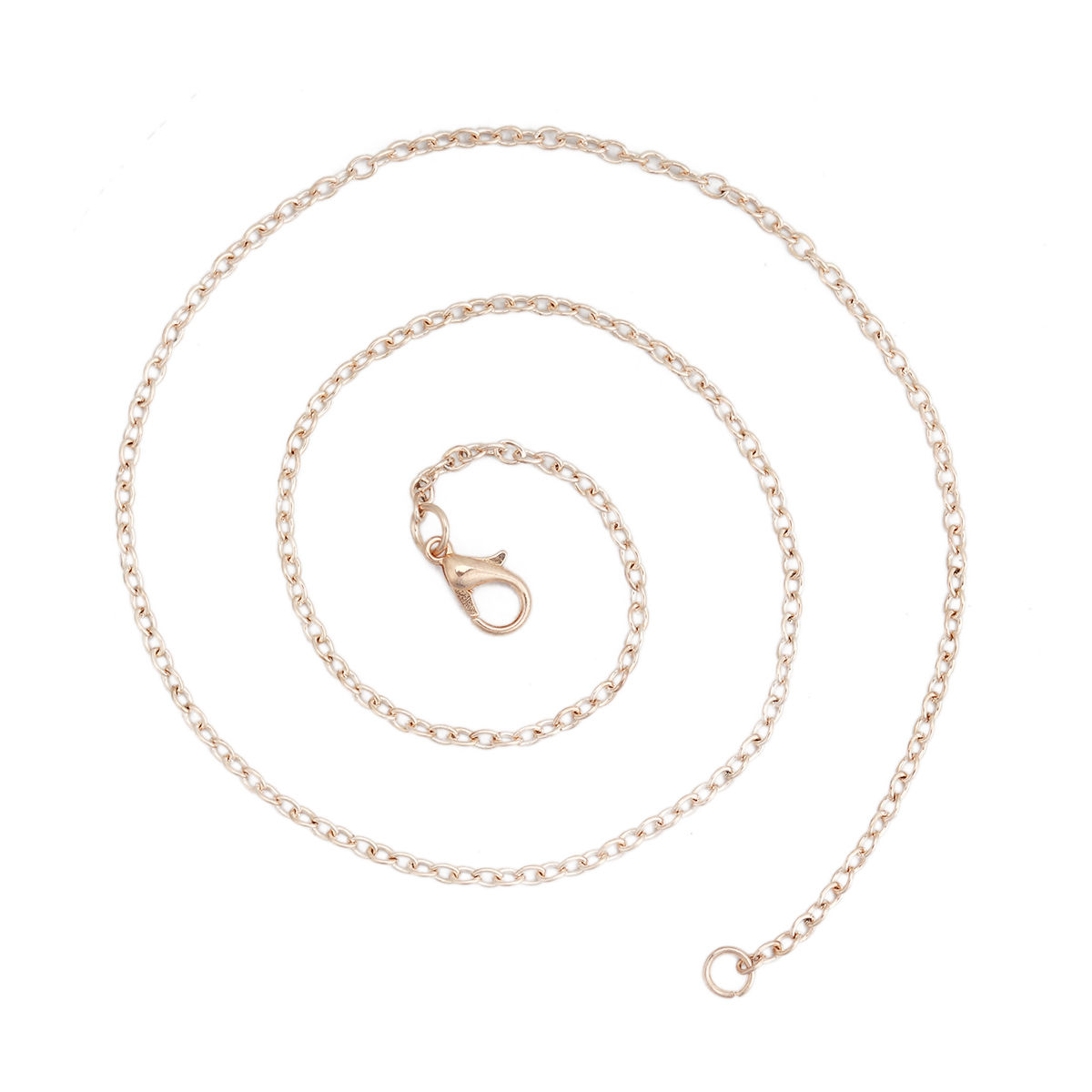 Изображение Ожерелья из Цепочек Розово-золотой, Позолоченные цепочки 77см длина, 1 Комплект （ 12 ШТ/Пачка)