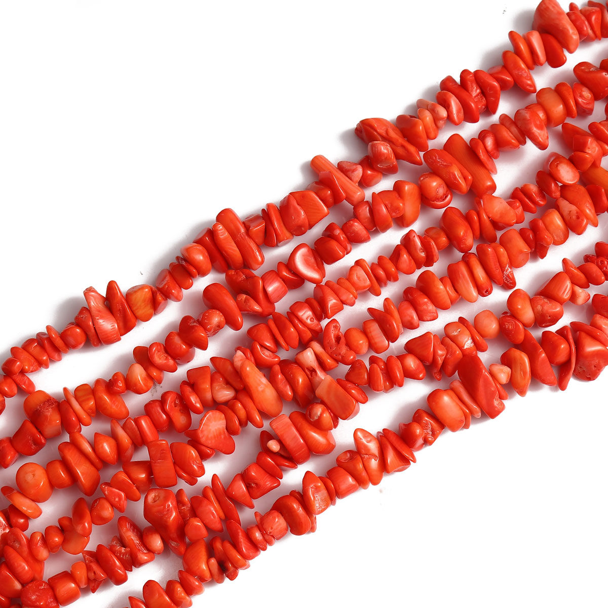 Immagine di Corallo ( Naturale ) Perline Irregolare Rosso Come 18mm x 7mm, Foro: Circa 0.5mm, 85cm Lunghezza, 1 Filo (Circa 240 Pz/Treccia)
