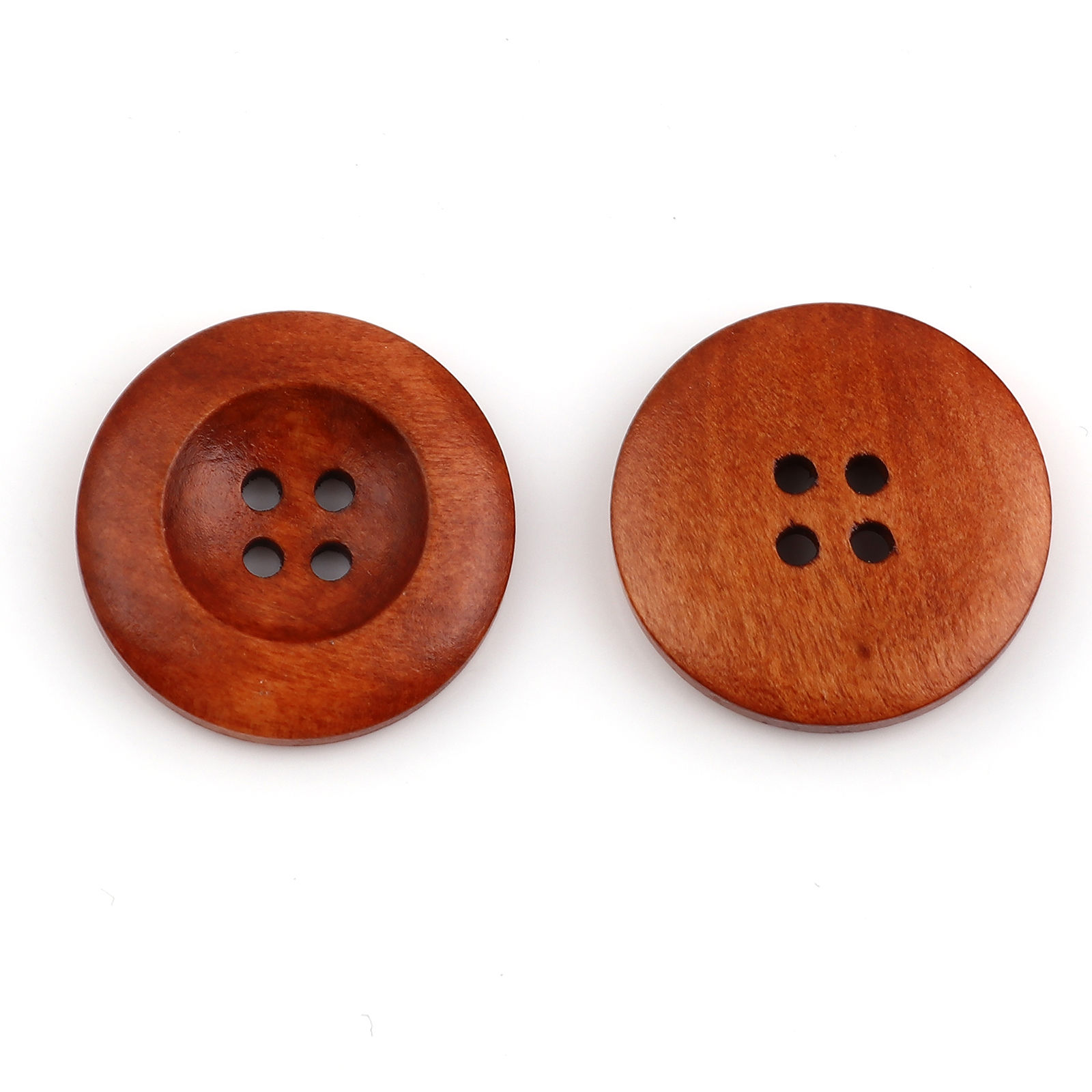 Multicolor Flower 4 Holes Wood Painting Sewing Buttons Scrapbooking 25mm, sold per pack of 50 の画像