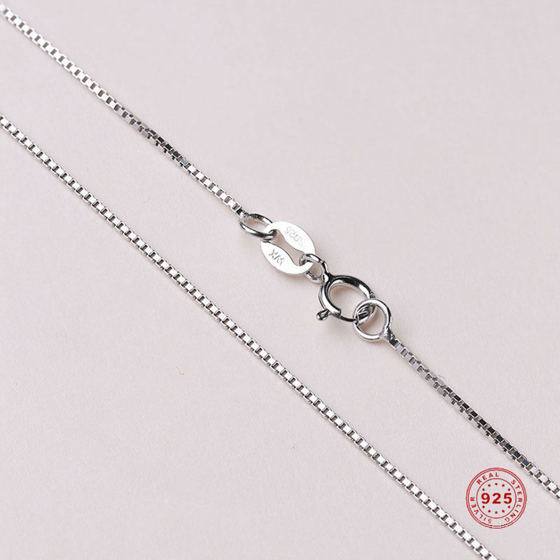 Bild von Sterling Silber Melonenkerne Kette Halskette Silbrig 45cm lang, Kettengröße: 0.7mm, 1 Strang