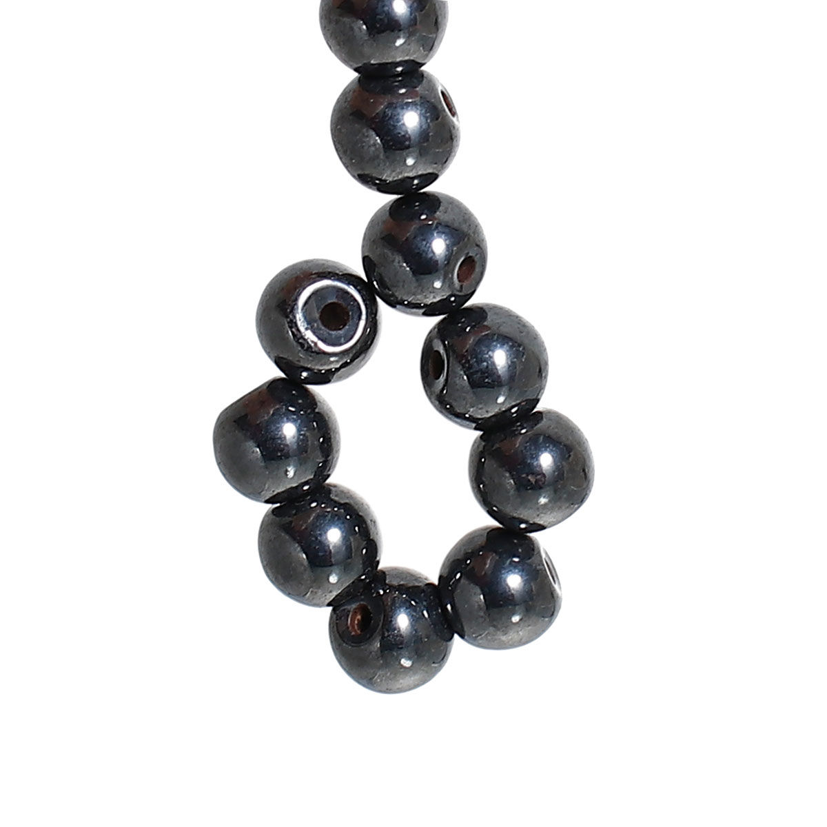 Bild von Rund Magnet Hämatit Spacer  Perlen Beads 4mm Durchmesser verkauft eine Packung mit 200