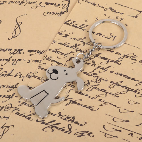 Bild von Schlüsselkette & Schlüsselring Knochen Silberfarbe 74mm x 32mm, 3 Stück