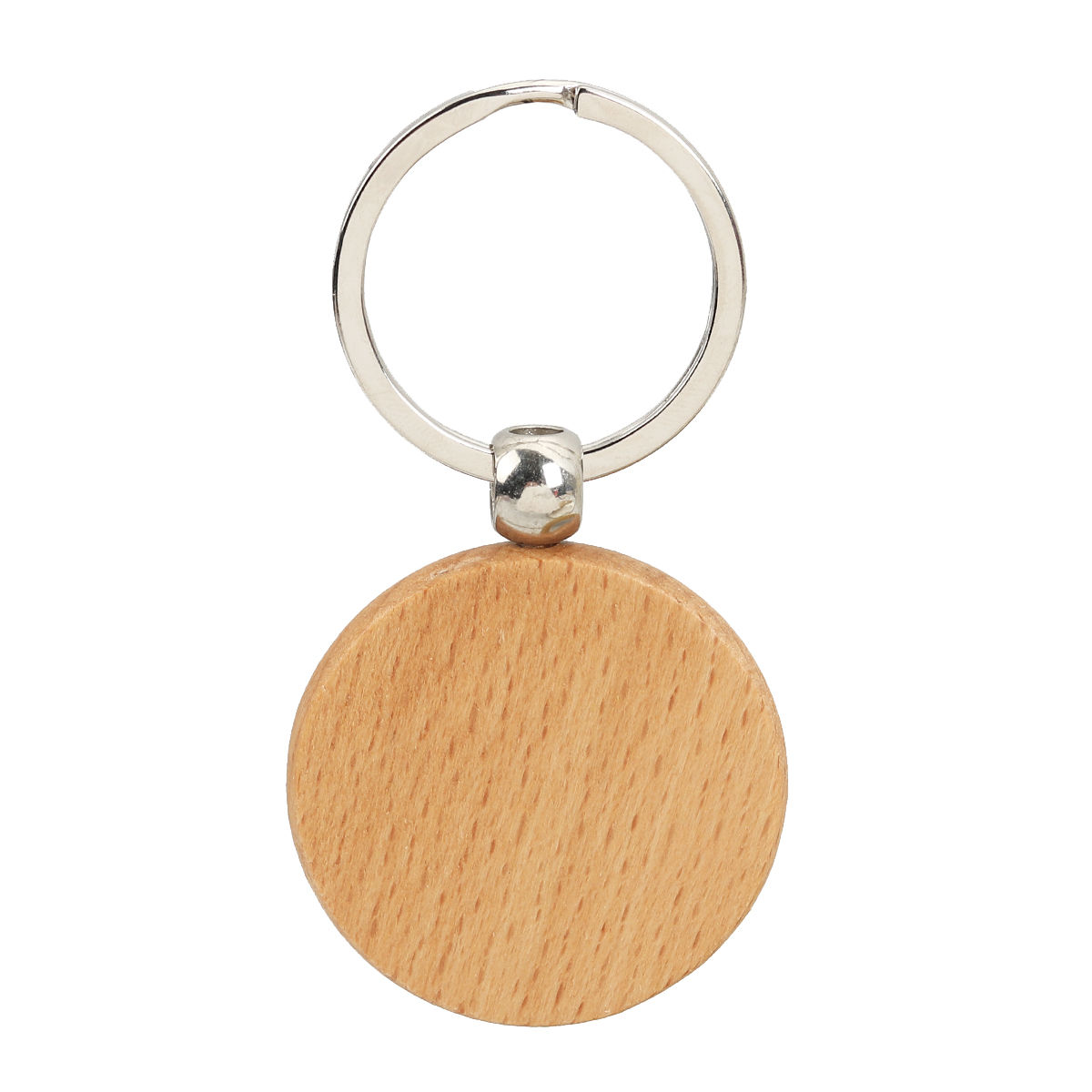 Bild von Holz Schlüsselkette & Schlüsselring Silberfarbe Rotbraun Herz 78mm x 40mm, 2 Stück