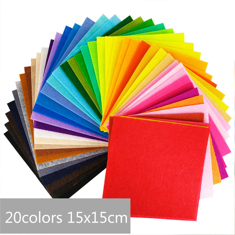 Imagen de At Random - Felt Fabric Sheets Sewing Quilting Fabrics Felt Cloth for DIY Patchwork Crafts 20 Colors 30cm x 30cm，1 Set