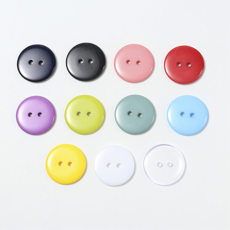 Picture of Resin Sewing Buttons Scrapbooking 2 Holes Round Yellow 23mm( 7/8") Dia, 50 PCs