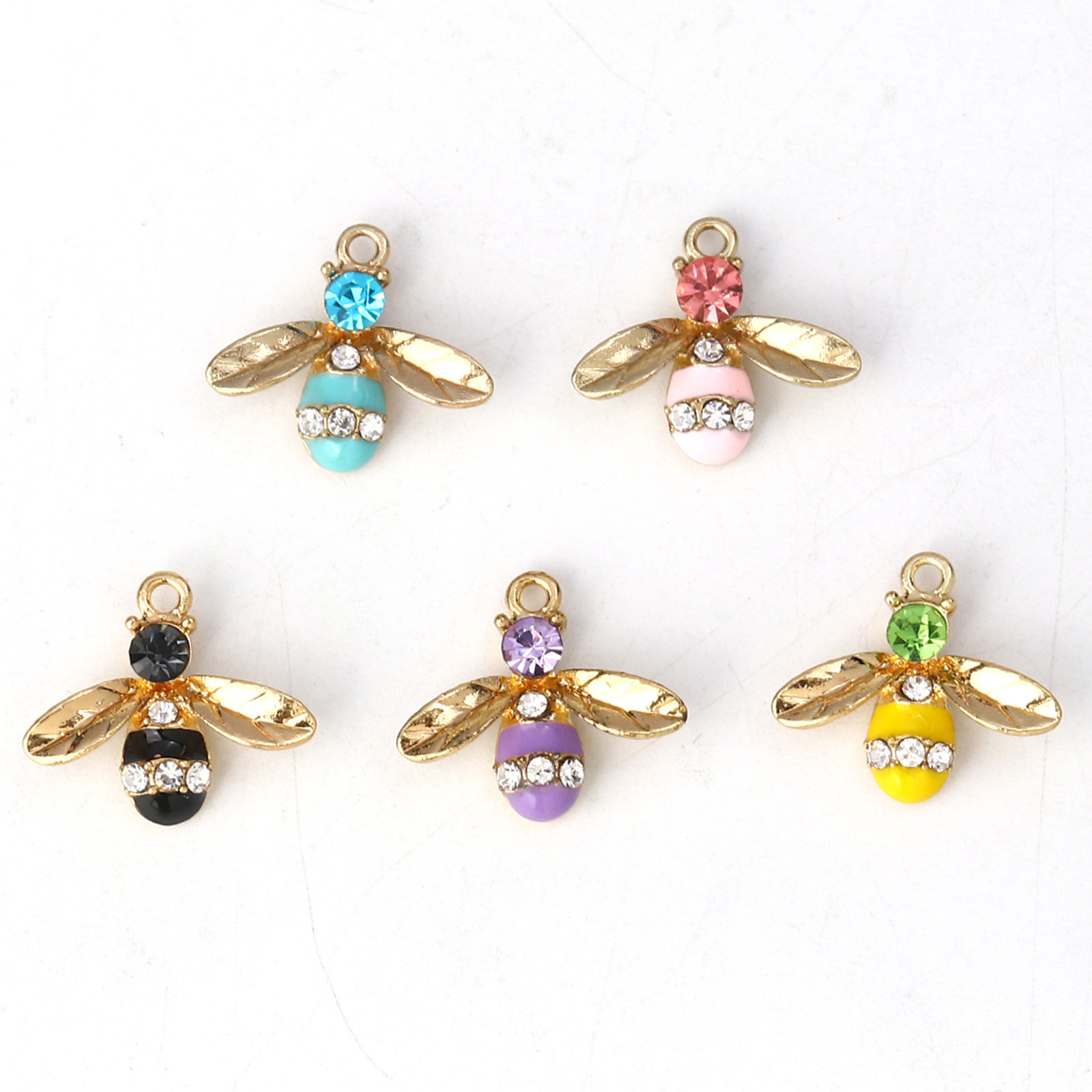 8seasons. Zinc Based Alloy Charms Bee Animal Gold Plated Yellow Green ...