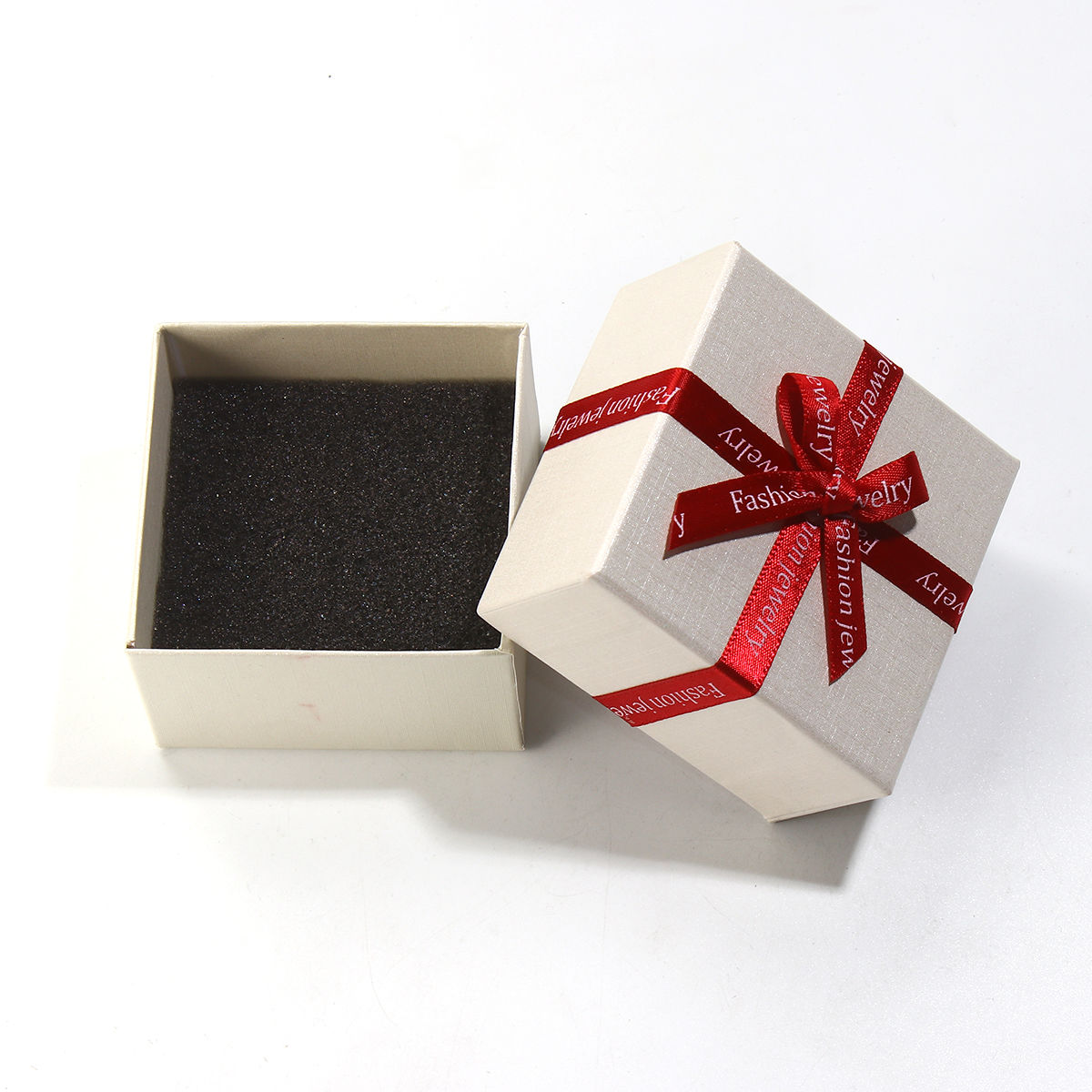 Imagen de Cajas Papel de Cuadrado , Blanco & Rojo , Nudo Mariposa 74mm x 74mm , 2 Unidades