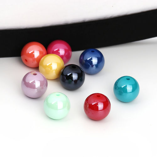 Picture of Acrylic Beads Round At Random Opaque Polished