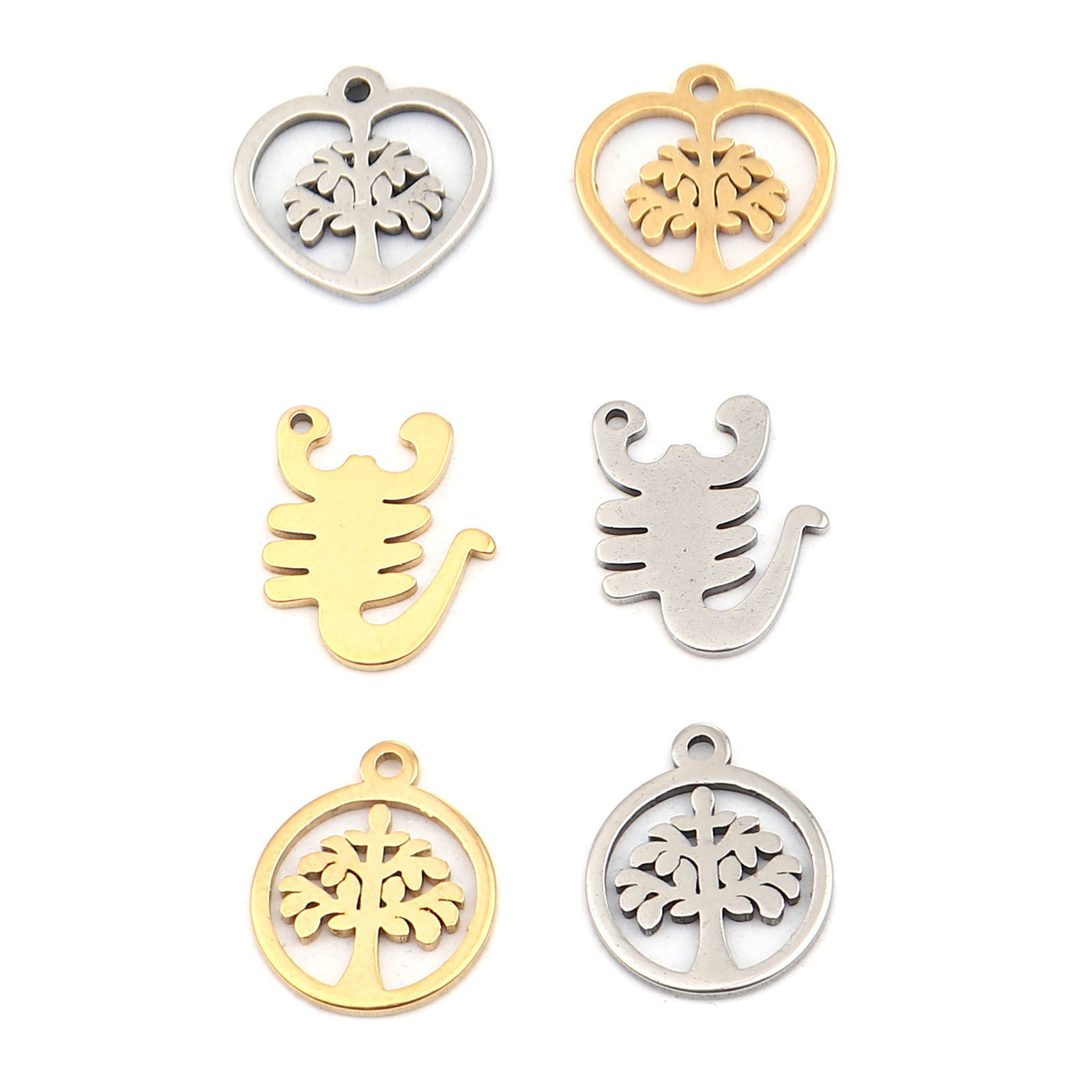 Immagine di 304 Stainless Steel Insect Charms Scorpion Silver Tone 14mm x 12mm, 10 PCs