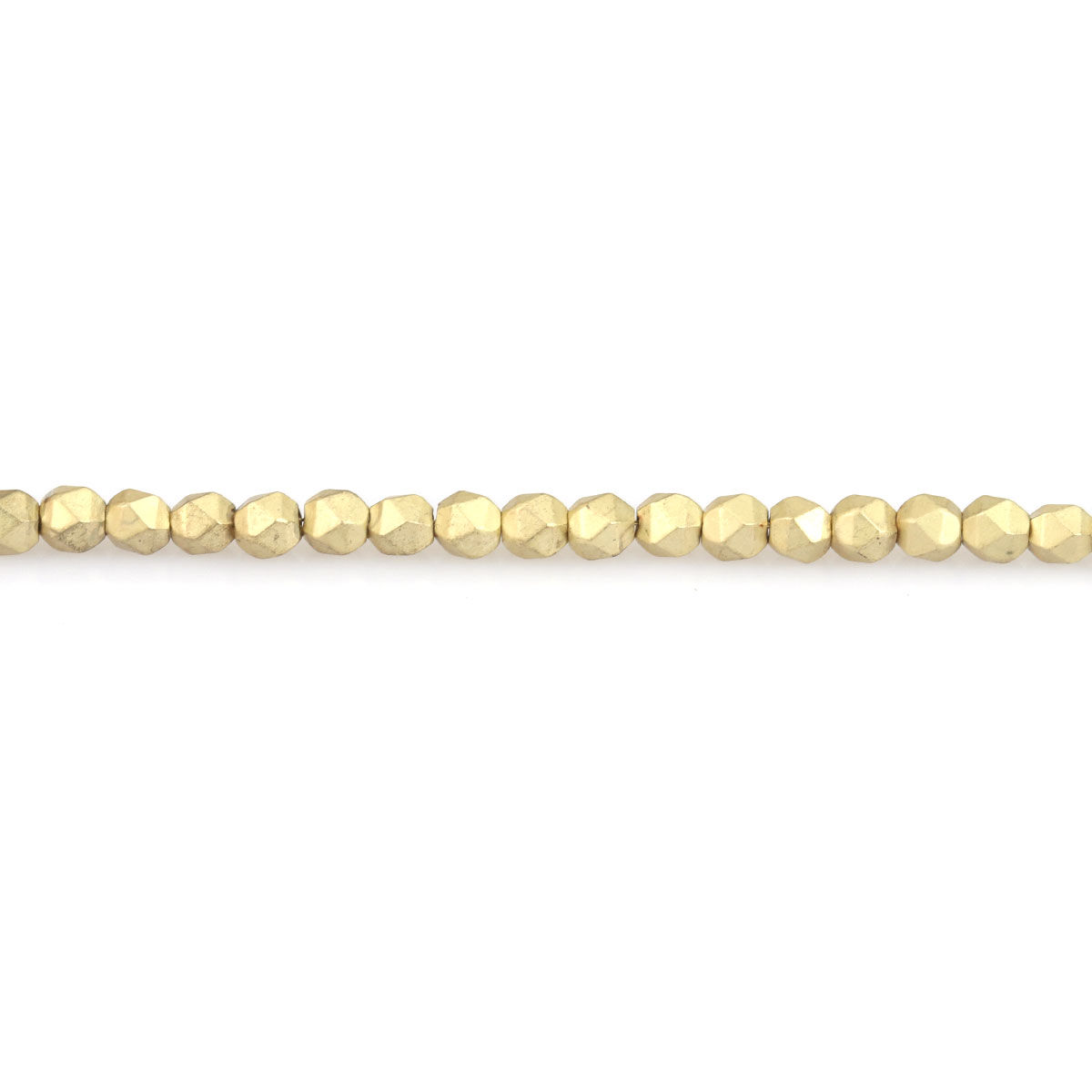 Bild von (Klasse B) Hämatit ( Natur ) Perlen Golden Matt ca. 3mm x 3mm, Loch:ca. 1mm, 40cm lang, 1 Strang (ca. 130 Stück/Strang)