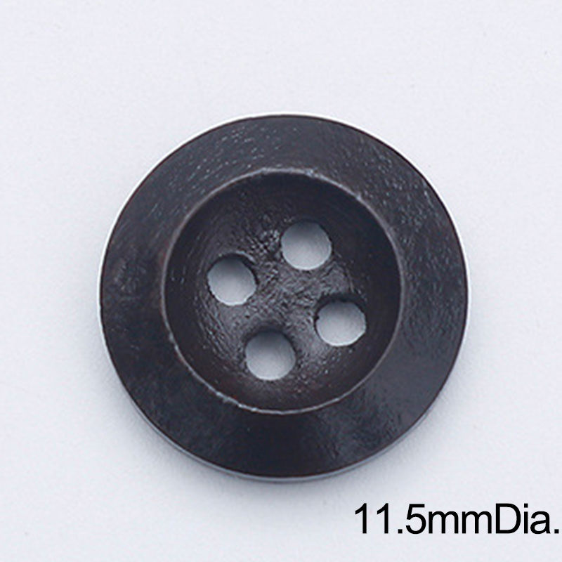 ウッド 縫製ボタン 4つ穴 円形 ライトブラウン 11.5mm 直径、 100 個 の画像