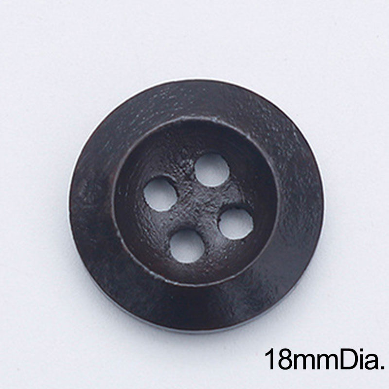 ウッド 縫製ボタン 4つ穴 円形 ライトブラウン 18mm 直径、 100 個 の画像