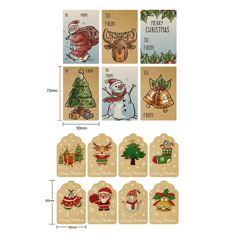 Paper Christmas DIY Scrapbook Deco Stickers Multicolor 2.5cm Dia., 1 Roll ( 500 PCs/Roll) の画像