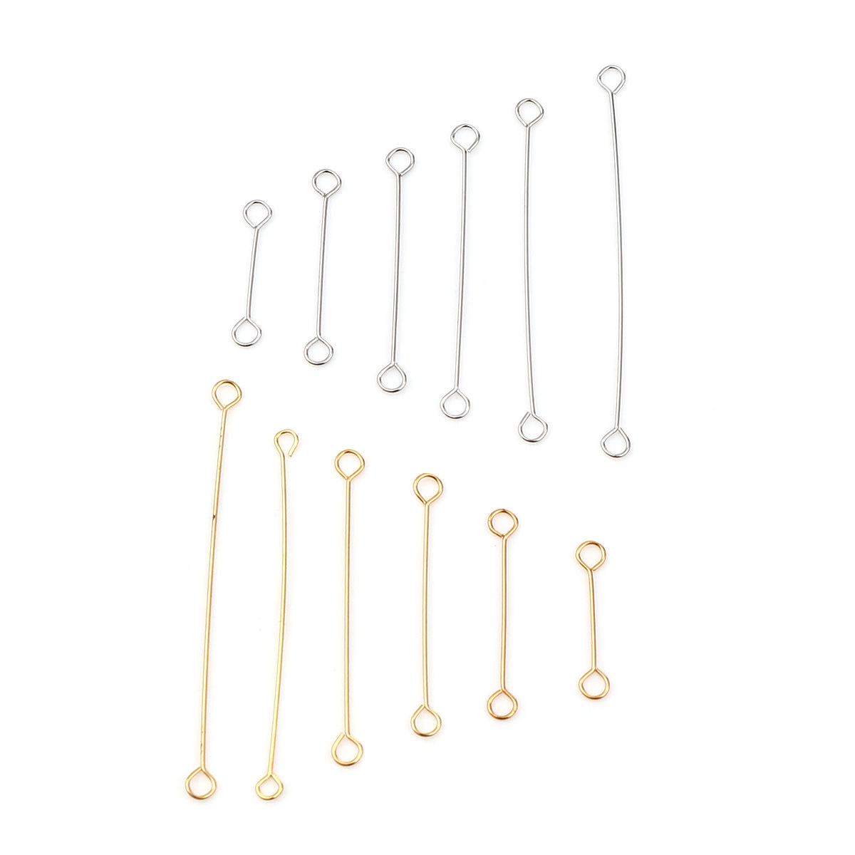 Bild von Iron Based Alloy Eye Eye Pins Gold Plated 20mm( 6/8") long, 0.4mm 1 Packet (Approx 50 PCs/Packet)