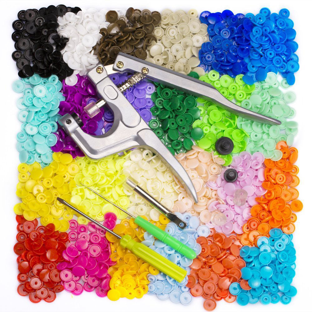 Immagine di Resin Snap Fastener Buttons Round Multicolor DIY Craft Accessories 15.6cm x 15.6cm, 1 Set