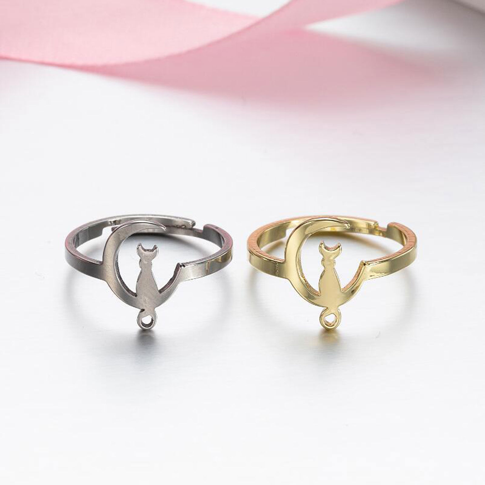 Picture of Stainless Steel Adjustable Rings Silver Tone Christmas Reindeer 1 Piece