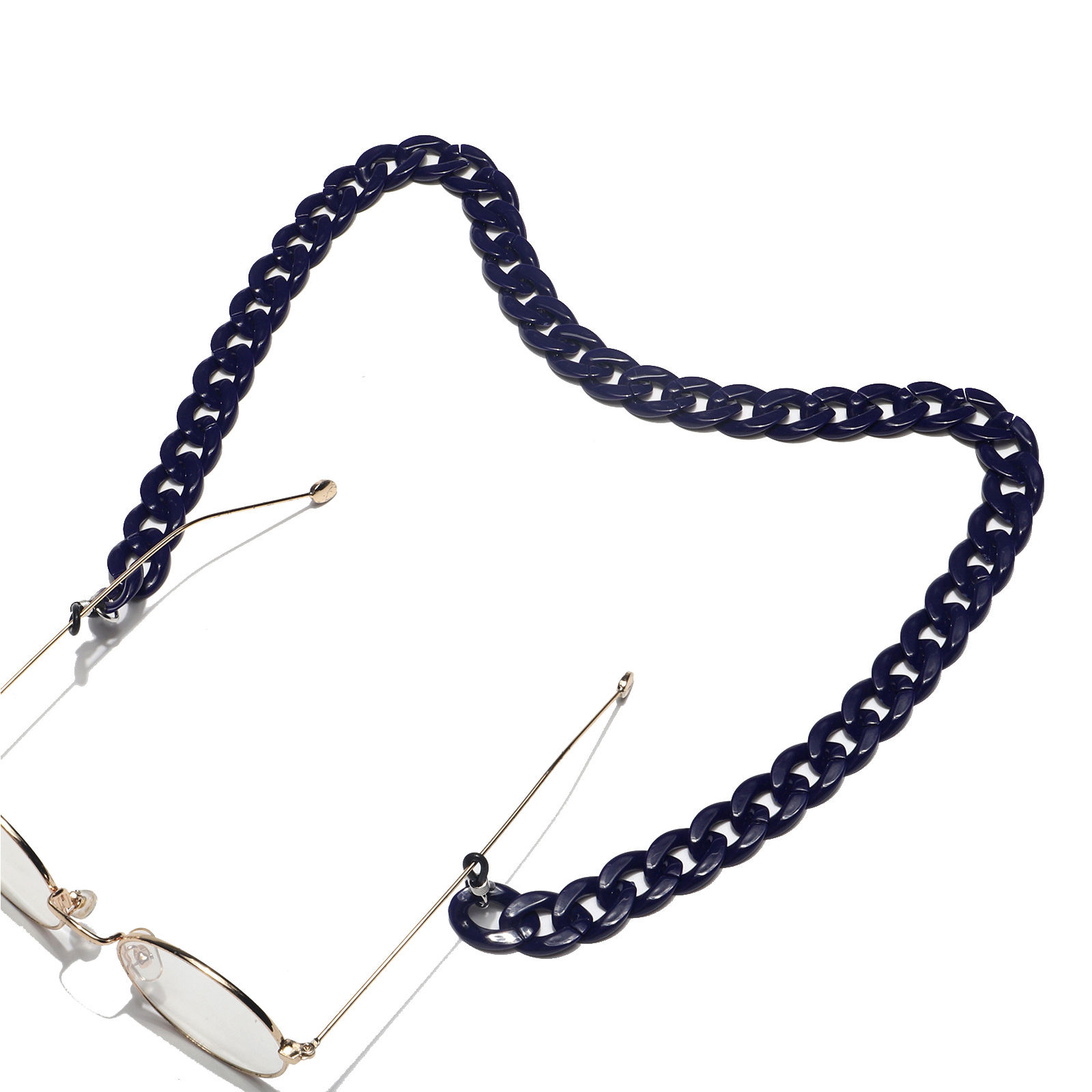 Immagine di Acrilato Catena Singolare Accessori Collana con Cordino Lariat con Maschera Facciale e Occhiali Grigio Slittata 65cm long, 1 Pz