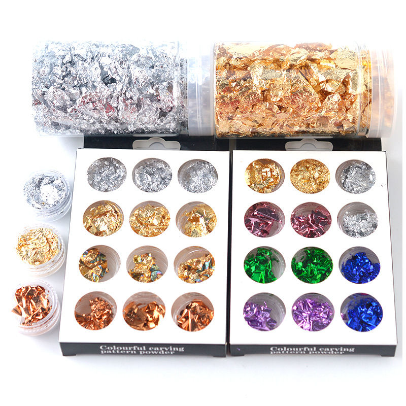 Picture of Tin Foil Resin Jewelry Craft Filling Material Fuchsia 9cm x 9cm, 1 Set ( 5 PCs/Set)