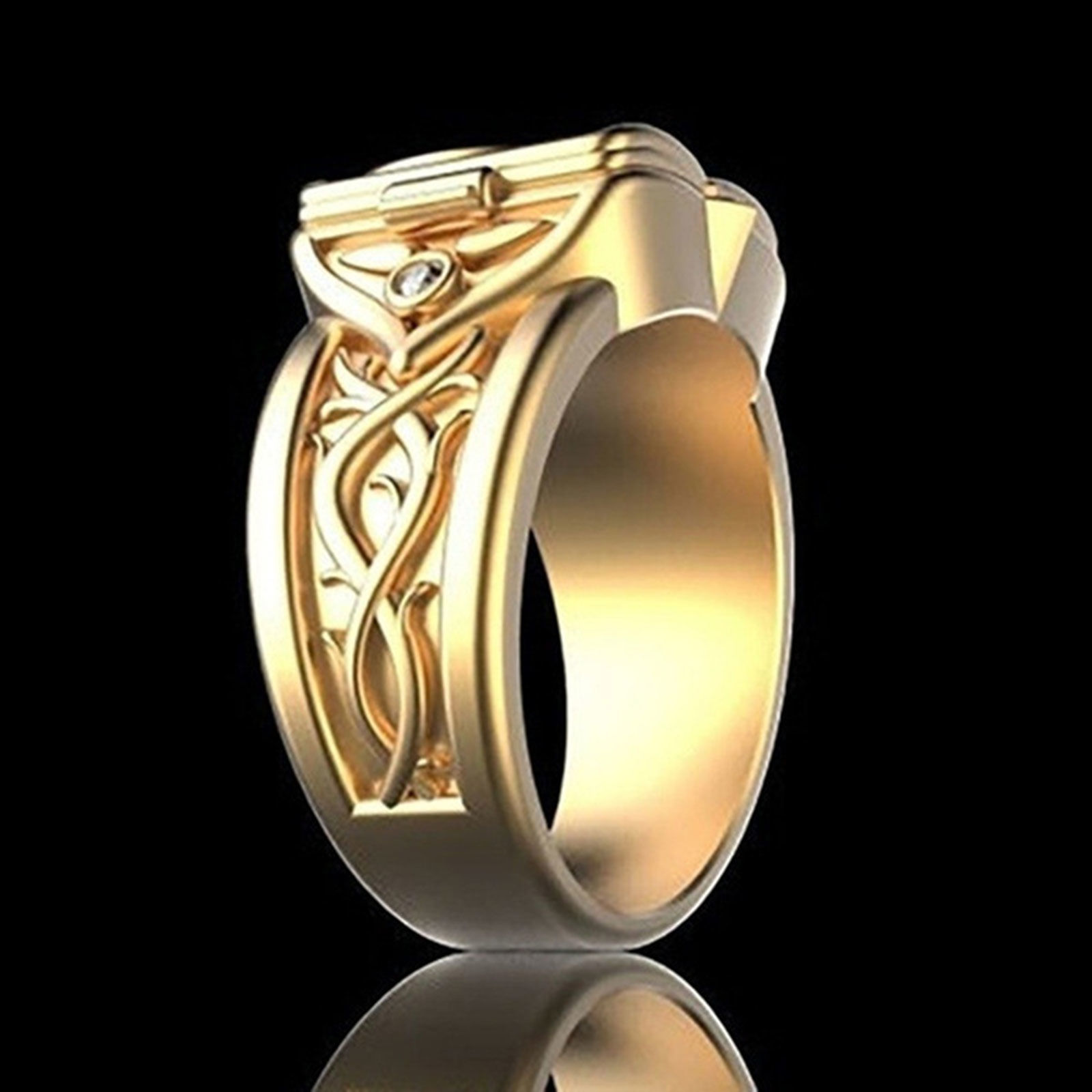 Bild von Uneinstellbar Ring Silberfarbe Zum Öffnen Transparent Strass 22.2mm（US Größe:13), 1 Stück