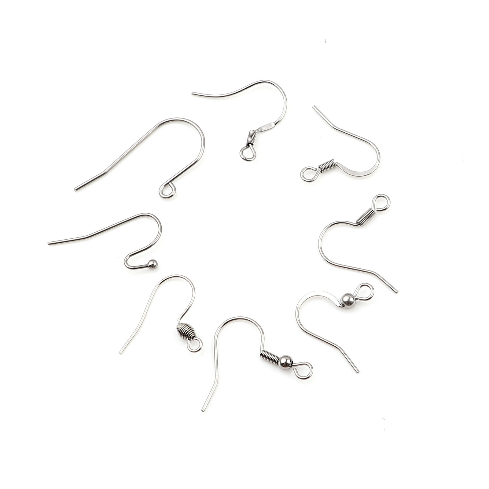 Picture of Stainless Steel Ear Wire Hooks Earring Hook W/ Loop 