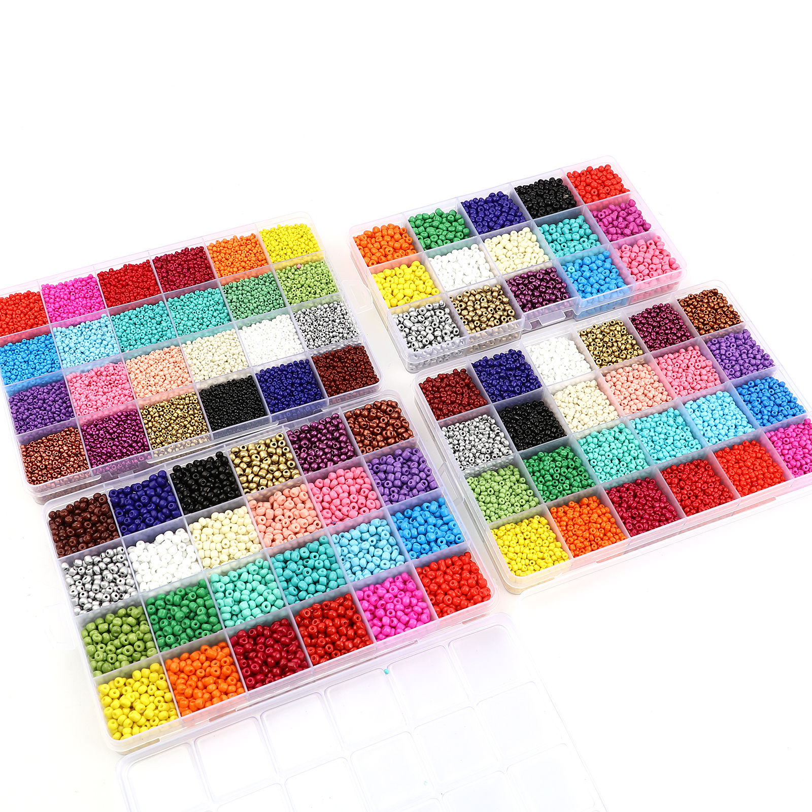 Picture of Acrylic Beads Mixed Color Initial Alphabet/ Capital Letter 4mm Dia., 1 Set ( 1200 PCs/Box)
