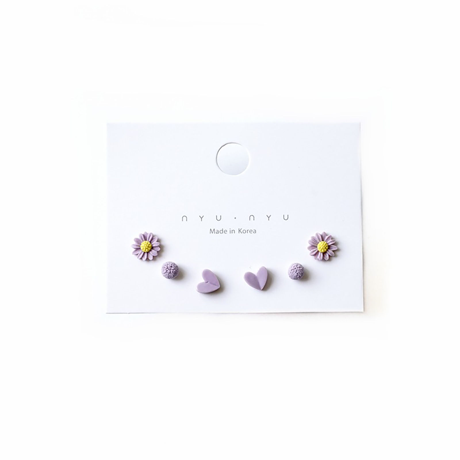 Picture of Stainless Steel & Ceramic Ear Post Stud Earrings 9mm, 1 Set ( 6 PCs/Set)