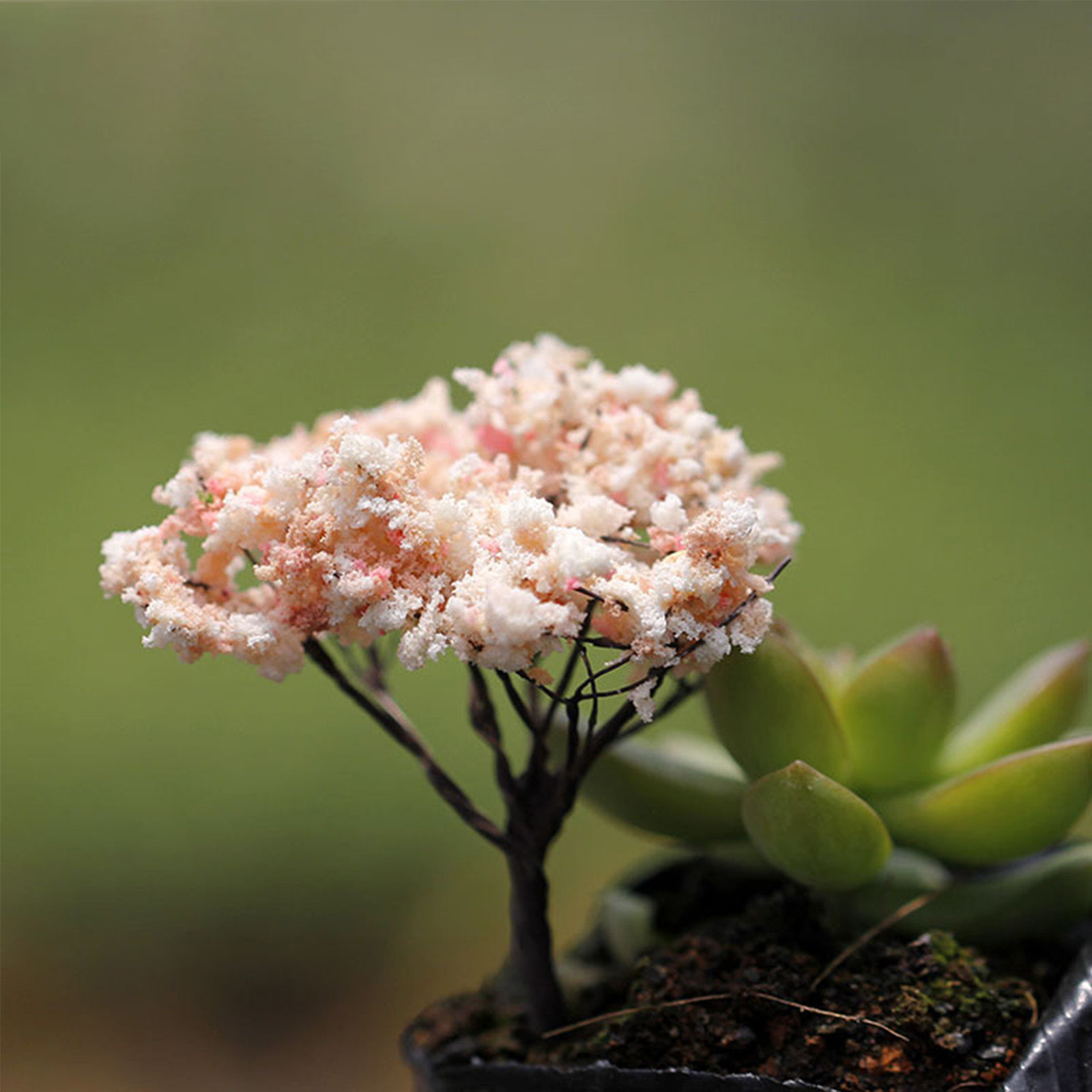 Bild von Weiß - Weihnachtsbaum Kunststoff Micro Landscape Miniatur Dekoration 12,4 cm lang, 1 Stück