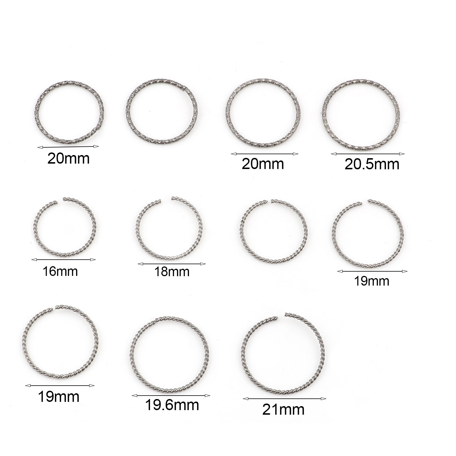 Picture of Stainless Steel Open Jump Rings Findings