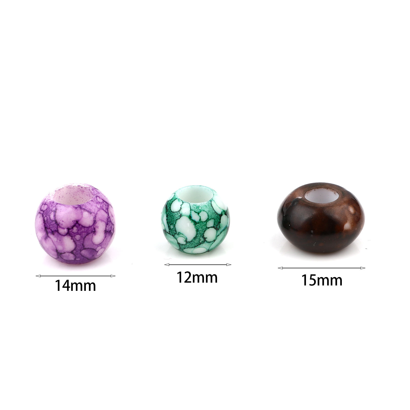 Picture of Acrylic Beads Round At Random Color 100 PCs