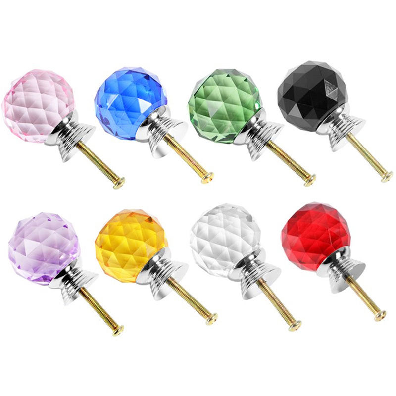Imagen de Transparent - Faceted Glass Ball Handles Pulls Knobs For Drawer Cabinet Furniture Hardware 40mm Dia., 1 Piece